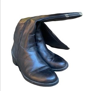 Cool black leather boots